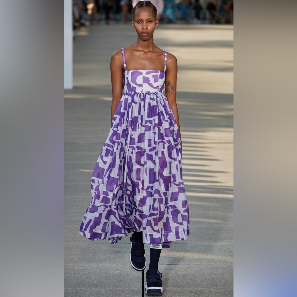 NWT Baum und Pferdgarten Purple Geometric Print midi Dress